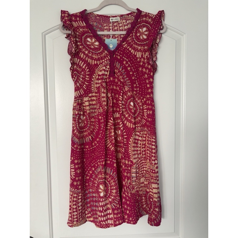 Cupshe On A Roll Abstract Mini Dress Fuschia/vibrant Pink SMALL